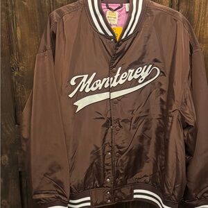 Levi's Brown Satin Jacket with Striped Collar